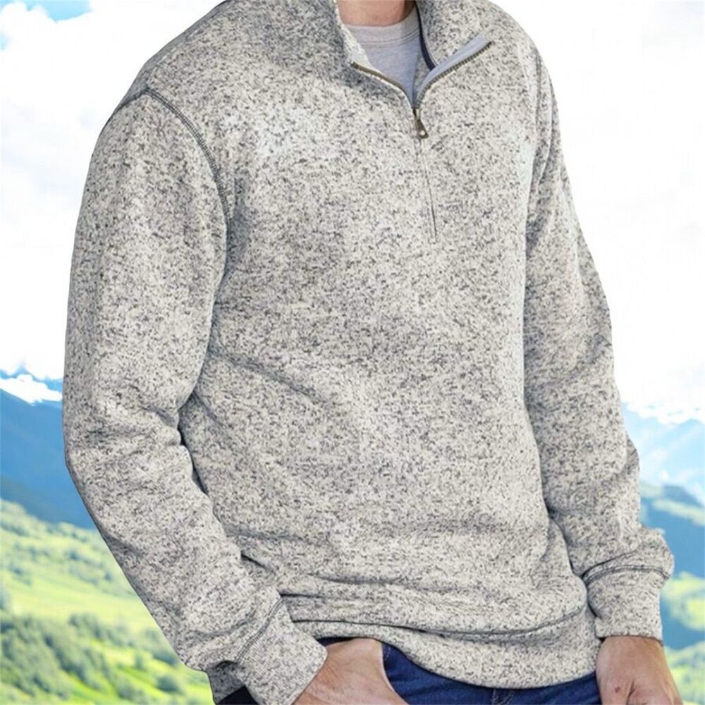 Weatherproof Vintage Men's M Gray Quarter-Zip Pullover Sweater